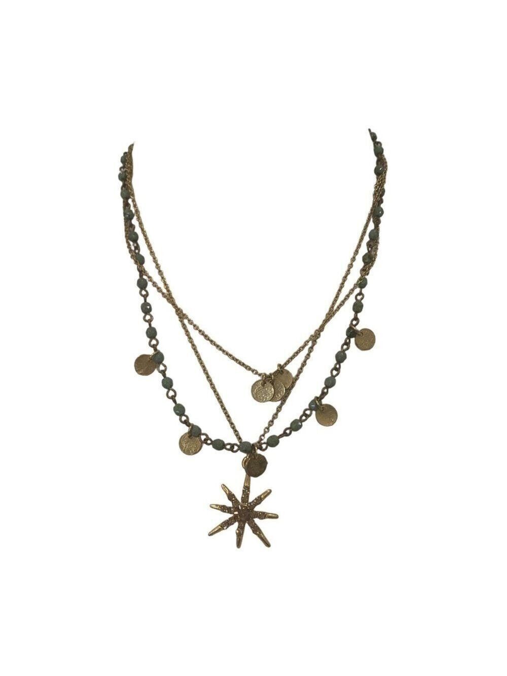 Gold Multi-Layered Star Pendant Necklace